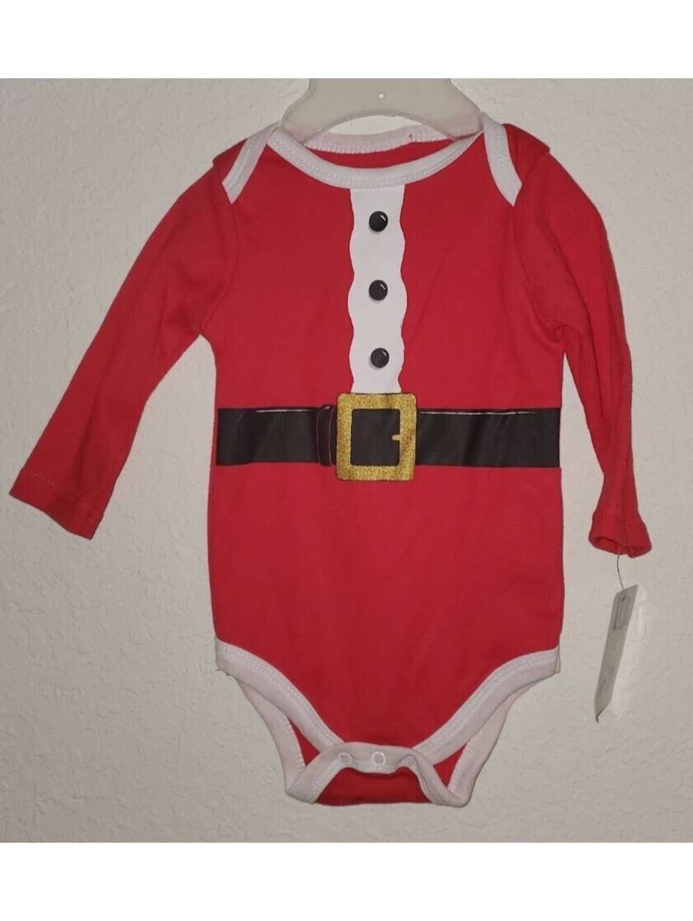 LITTLE TREASURES CHRISTMAS SANTA SUIT RED ONE PIECE BODYSUIT SIZE 0-3 MONTHS NWT